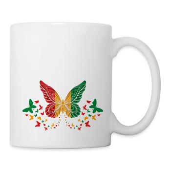 Guinea Guinea Flagge Schmetterlinge - Tasse - Weiß - Rechts