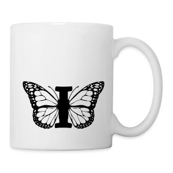 lettre i papillon - Mug blanc - blanc - Droite