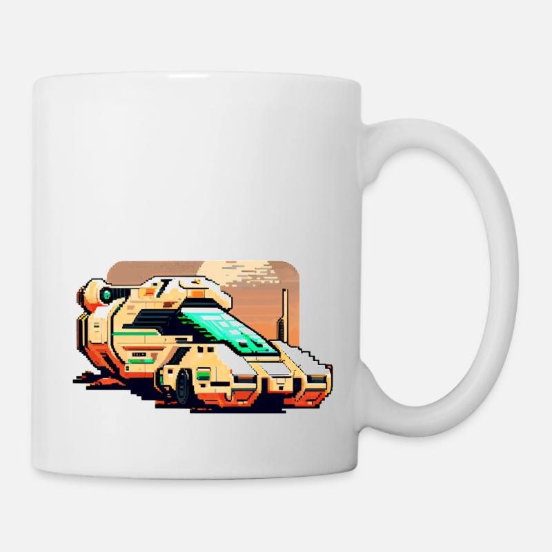Futuristischer Transporter auf einem Planeten - Tasse - Weiß