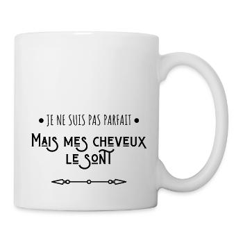 Je ne suis pas parfait mes cheveux le sont - Mug blanc - blanc - Droite