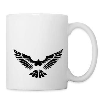 stylized eagle opening its wings in front - Mug - white - Right
