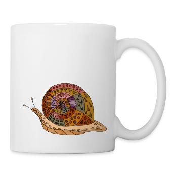 Schnecke - Tasse - Weiß - Rechts