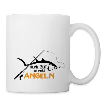 Angler Zubehör Fischen Sportfischen Angel Geschenk - Tasse - Weiß - Rechts