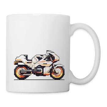 Machine de course de moto 8 bits en tant que graphiques vectoriels - Mug blanc - blanc - Droite