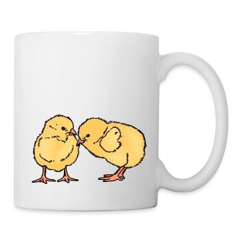 Deux poussins mignons - Mug blanc - blanc - Droite