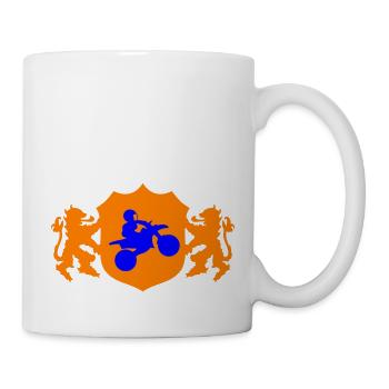 motocross racer wappen 002 - Tasse - Weiß - Rechts