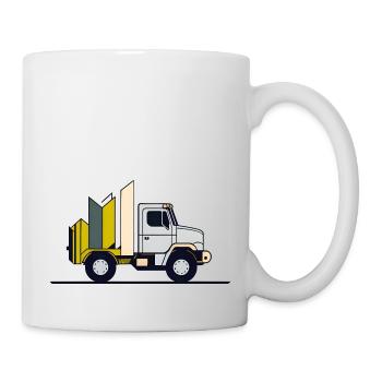 Einfacher geometrischer LKW - Tasse - Weiß - Rechts