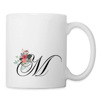 Buchstabe m blumig - Tasse - Weiß - Rechts