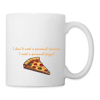 Pizza au lieu d’un entraîneur - Mug blanc - blanc - Droite