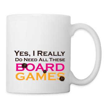 boardgame chess backgammon game night - Tasse - Weiß - Rechts