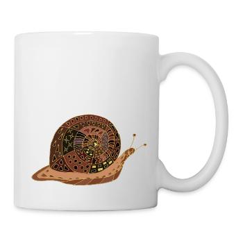 Schnecke - Tasse - Weiß - Rechts