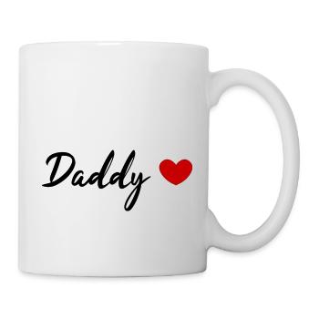 Papa au cœur rouge - Mug blanc - blanc - Droite