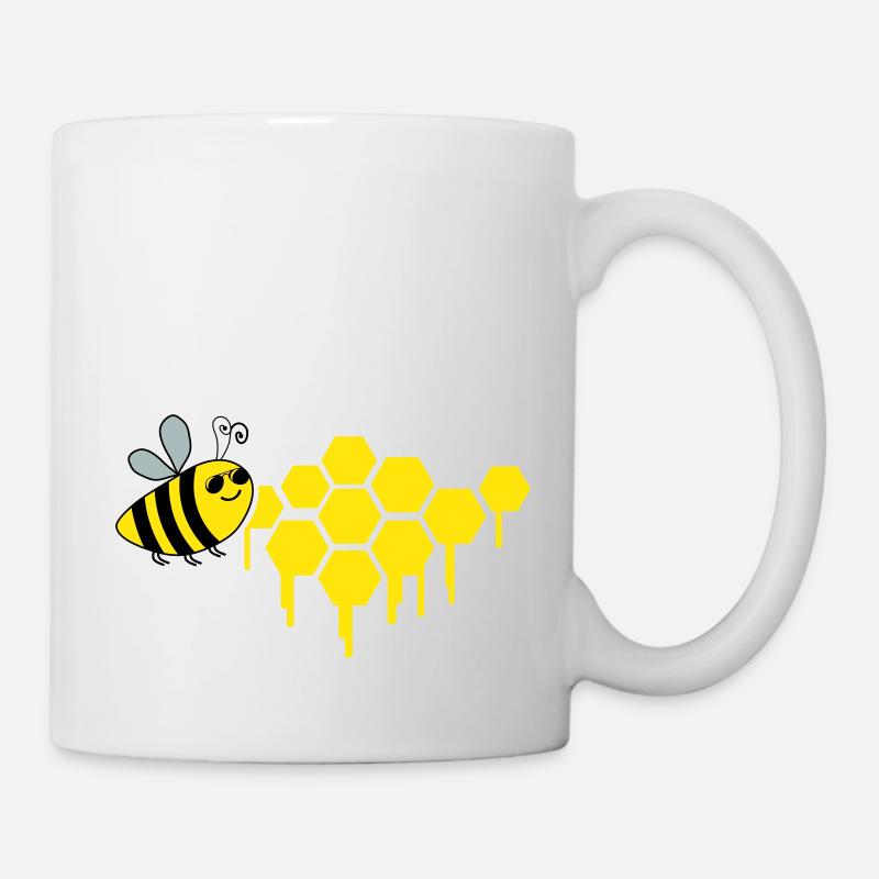 honigwaben biene - Tasse - Weiß