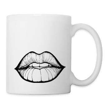 Lèvres, bouche, baisers lèvres - Mug blanc - blanc - Droite