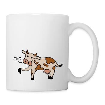 Muh / Buh-Kuh Daumen runter - Tasse - Weiß - Rechts