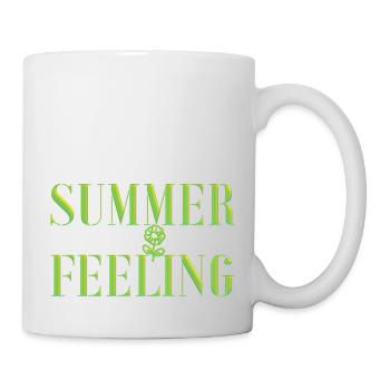 SUMMER FEELING with flower - Mug - white - Right