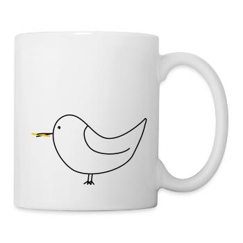 Möwe mit Pommes - Tasse - Weiß - Rechts