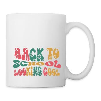 Back To School Looking Coo, Schulanfang Schulstart - Tasse - Weiß - Rechts