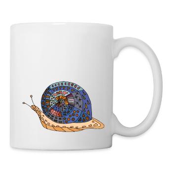 Schnecke - Tasse - Weiß - Rechts