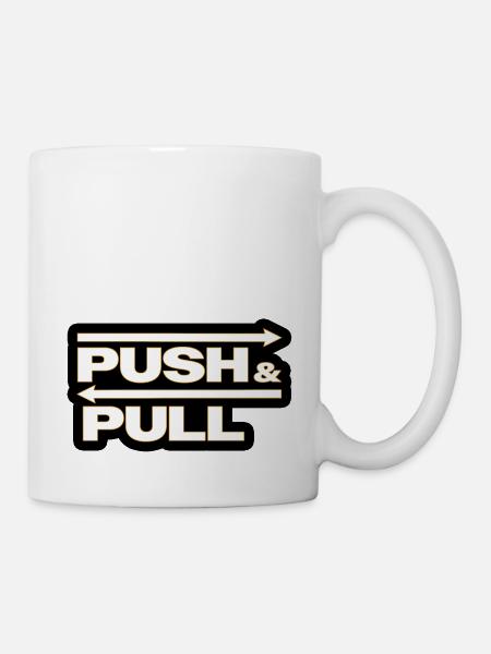 Push and Pull black - Tasse - Weiß