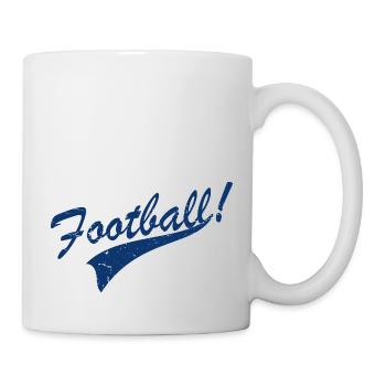 Vintage-Fußball - Tasse - Weiß - Rechts