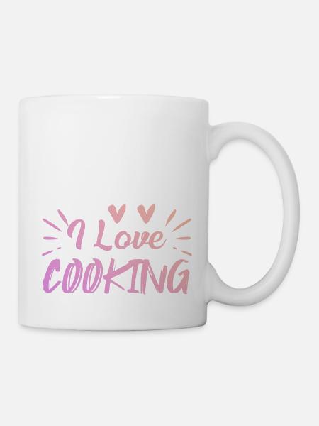 Ich liebe Kochen - Tasse - Weiß