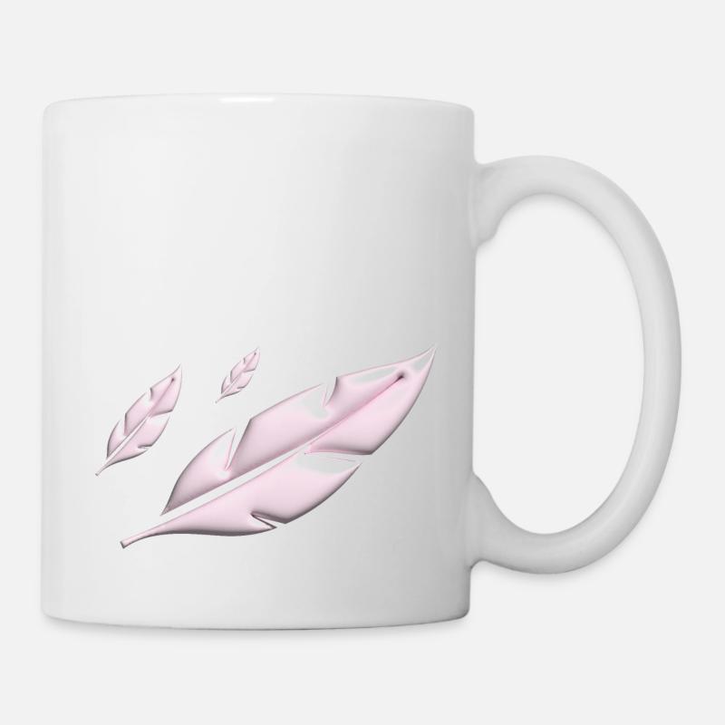 PINK FEATHERS FALLING - Tasse - Weiß