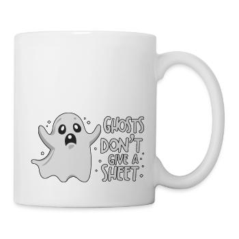 Spooky Cute Kawaii Ghost Design – Give a Sheet - Mug - white - Right