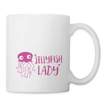 Niedliche rosa Quallendame - Tasse - Weiß - Rechts