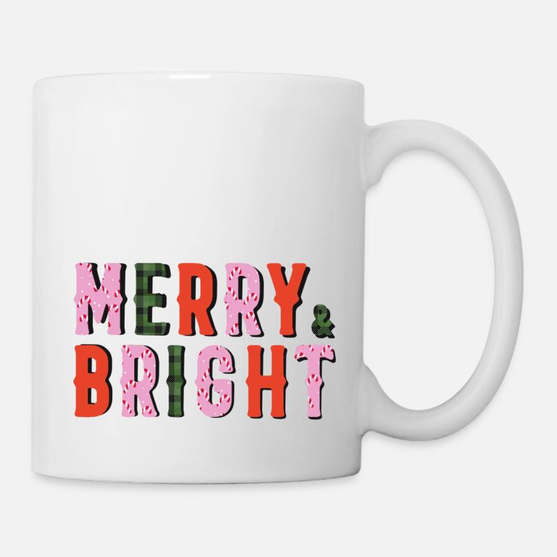Merry and Bright - Christmas - Mug - white