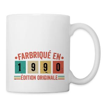 Fabriqué En 1990 édition Originale Cadeau 1990 - Mug blanc - blanc - Droite