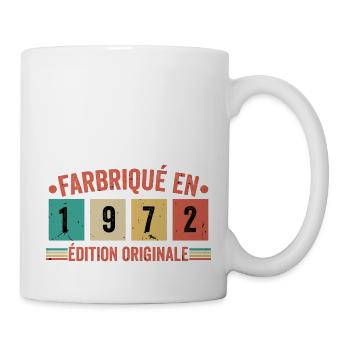 Fabriqué En 1972 édition Originale Cadeau d'annive - Mug blanc - blanc - Droite