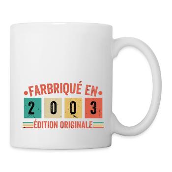 Fabriqué En 2003 édition Originale Cadeau d'annive - Mug blanc - blanc - Droite