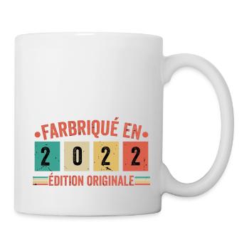 Fabriqué En 2022 édition Originale Cadeau d'anniv - Mug blanc - blanc - Droite