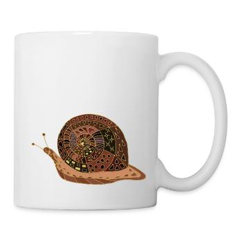 Schnecke - Tasse - Weiß - Rechts