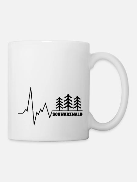 Mein Herz schlägt Schwarzwald EKG - Tasse - Weiß