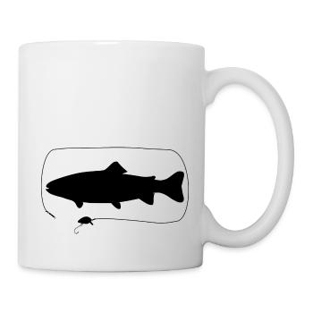 Forelle mit Wobbler - Tasse - Weiß - Rechts