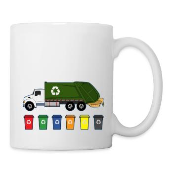 Müllwagen Liebe Müllabfuhr Kind Junge I Geschenk - Tasse - Weiß - Rechts
