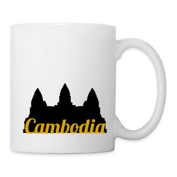 Temple du Cambodge Khmer Vintage drapeau je cadeau - Mug blanc - blanc - Droite