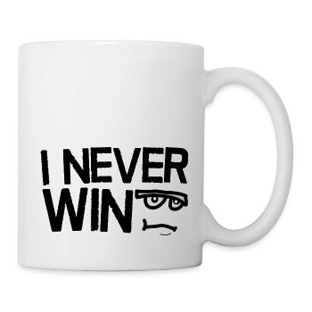 Je ne gagne jamais en disant avec un drôle de visage - Mug blanc - blanc - Droite