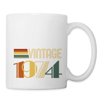 Jahrgang 1974 - 1974 Jubiläumsgeschenk - Tasse - Weiß - Rechts