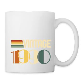 Vintage 1990er Jahre Geburtstagsgeschenk 1990 - Tasse - Weiß - Rechts