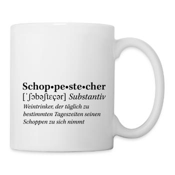 Rheinhessische Mundart "Schobbestecher" - Tasse - Weiß - Rechts