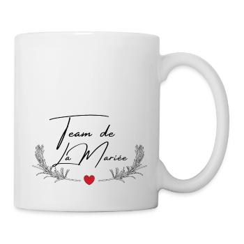 Team der Braut - passendes T-Shirt - Tasse - Weiß - Rechts