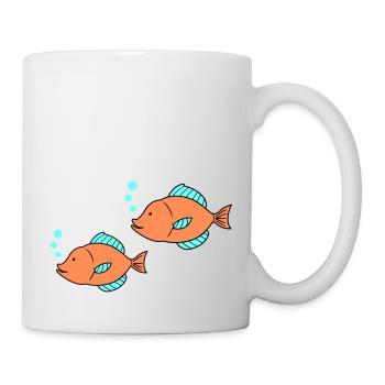 fische comic 2 - Tasse - Weiß - Rechts