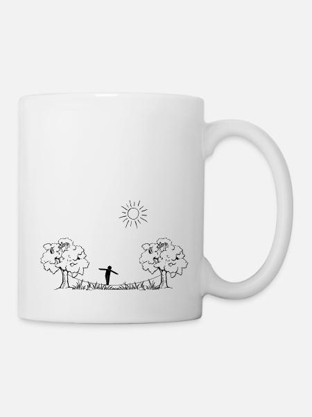 Slackline - Outdoor Trendsport - Tasse - Weiß