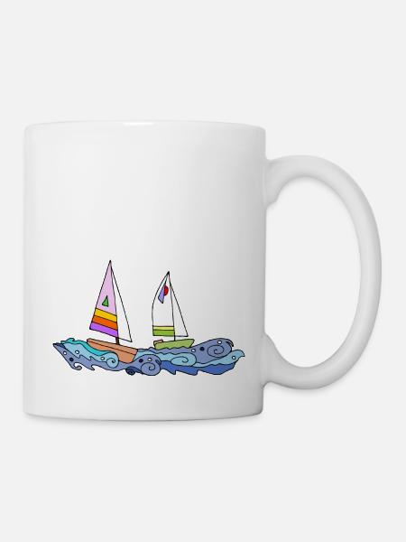 Segelboote - Tasse - Weiß