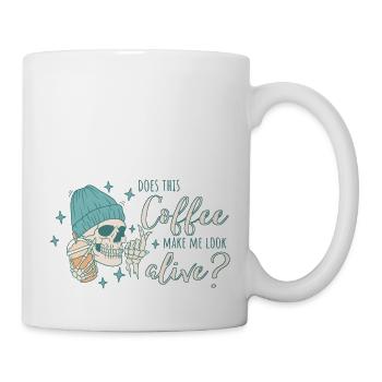Est-ce que ce café me donne l’air vivant ? - Mug blanc - blanc - Droite