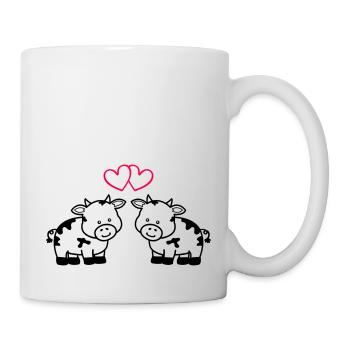 vaches amoureuses - Mug blanc - blanc - Droite