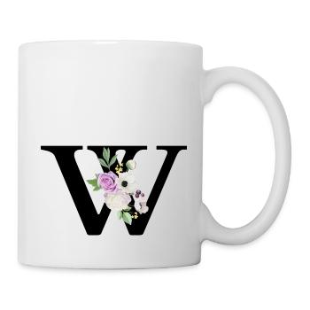 Purple floral w letter - Mug - white - Right